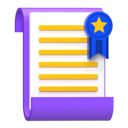 Certified Document  3D Icon