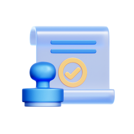 認証文書  3D Icon