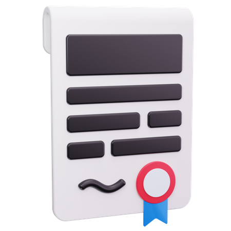 認証文書  3D Icon