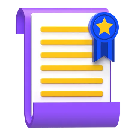 Certified Document  3D Icon