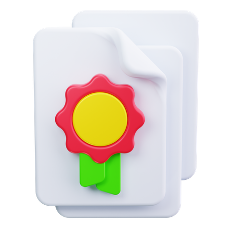 Certified Document  3D Icon