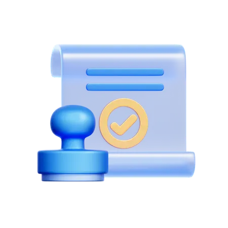 Certified Document  3D Icon