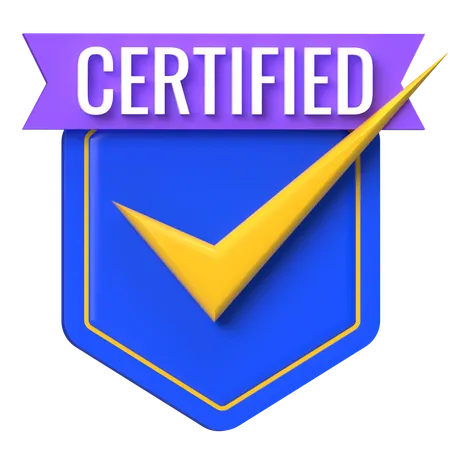 Certified Shield Badge  3D Icon