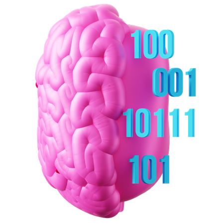 Cerveau binaire  3D Icon