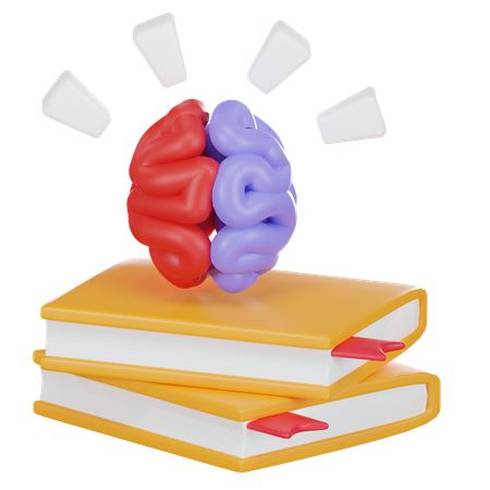 Cerveau et livre  3D Icon