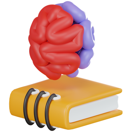 Cerveau et livre  3D Icon