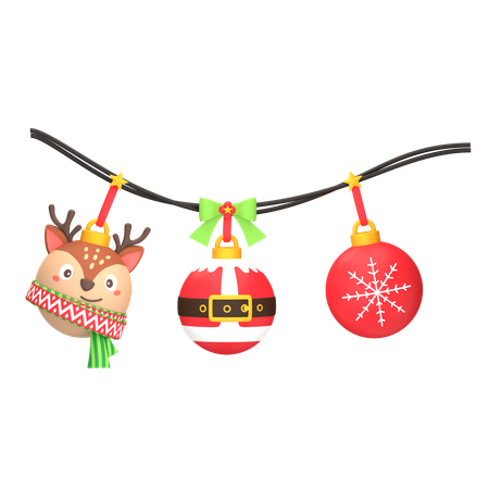 Cervo de bola de natal  3D Icon