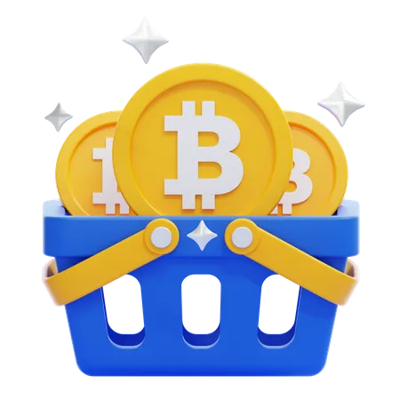 Cesta de bitcoins  3D Icon