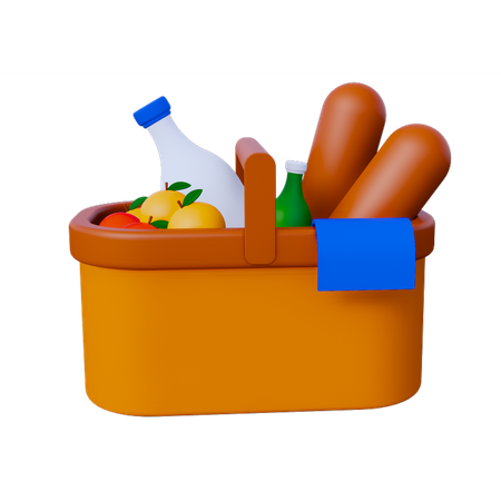 Cesta de comida  3D Icon