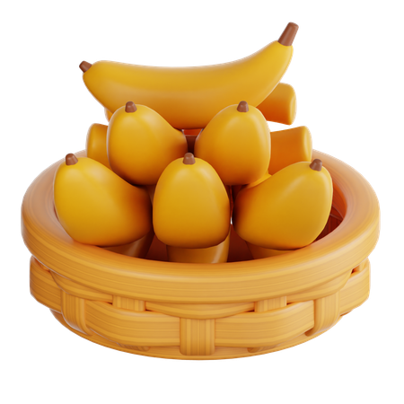 Cesta de banana  3D Icon