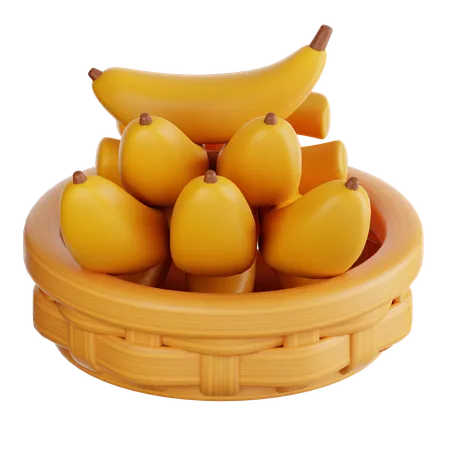 Cesta de banana  3D Icon