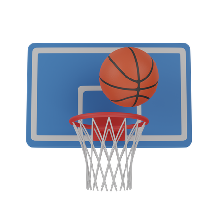 Cesta de basquete com bola  3D Icon