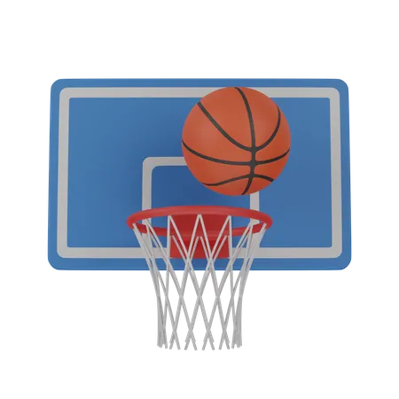 Cesta de basquete com bola  3D Icon