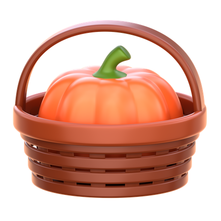 Cesta de calabaza  3D Icon