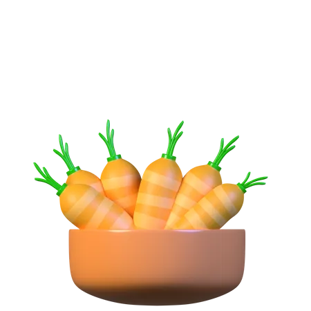 Cesta de cenoura  3D Icon