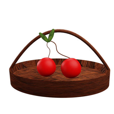 Cesta de cerezas  3D Icon