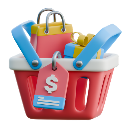 Cesta de compras  3D Icon