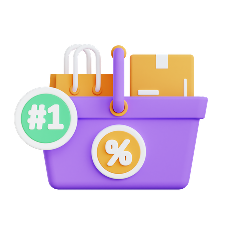 Cesta de compras  3D Icon