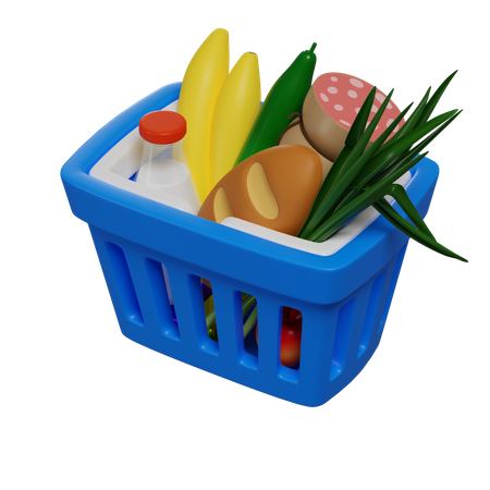 Cesta de compras  3D Illustration