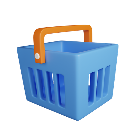 Icono 3D de la cesta de la compra  3D Icon