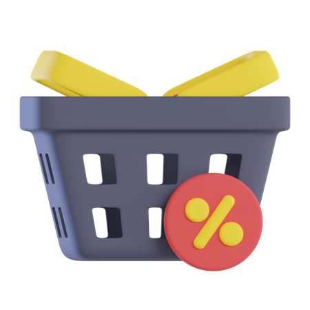 Cesta de descontos da black friday  3D Icon