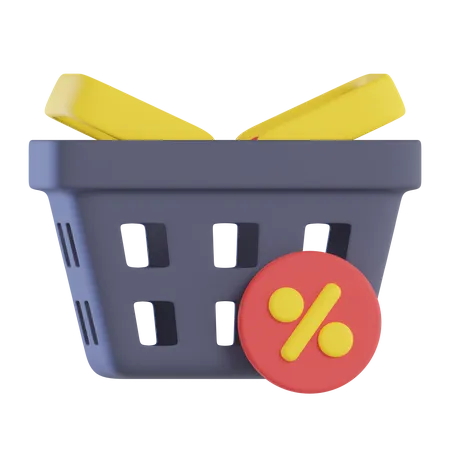 Cesta de descontos da black friday  3D Icon