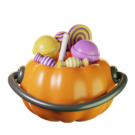 Cesta de doces do dia das bruxas  3D Icon