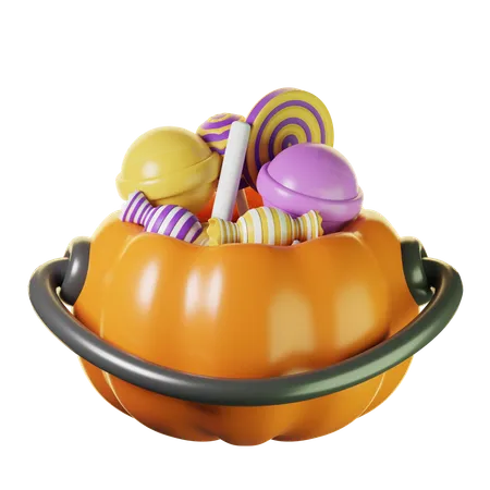 Cesta de doces do dia das bruxas  3D Icon