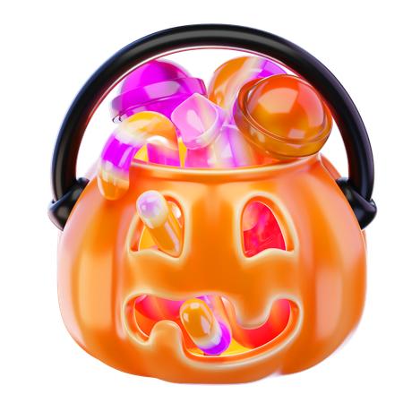 Cesta de dulces de halloween  3D Icon