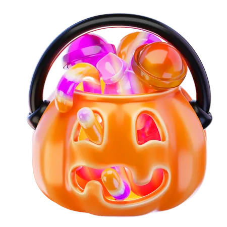 Cesta de dulces de halloween  3D Icon