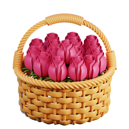 Cesta de flores  3D Icon