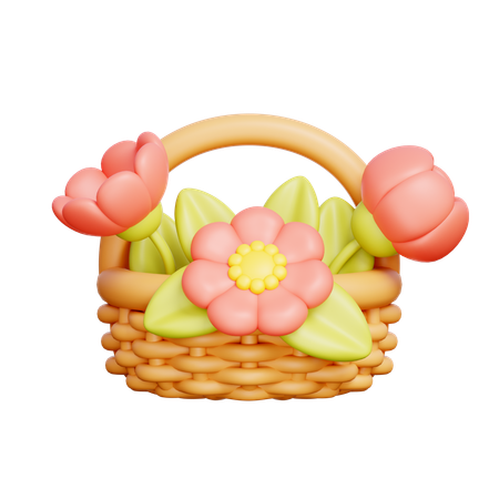 Cesta de flores  3D Icon