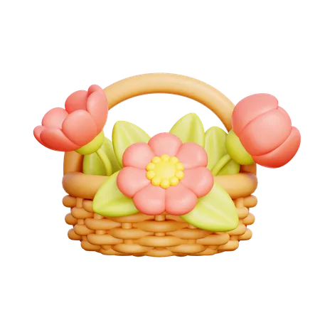 Canasta de flores  3D Icon