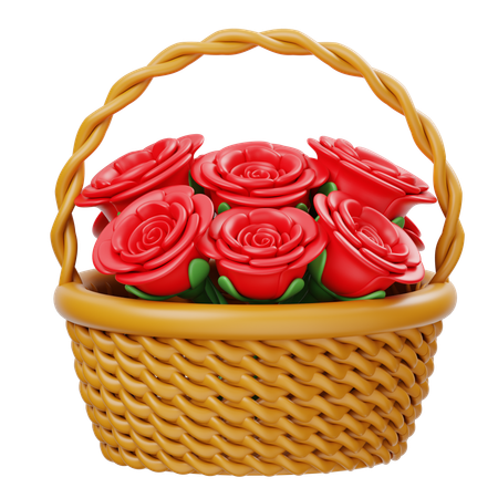 Canasta de flores  3D Icon