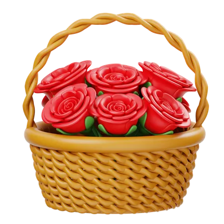 Canasta de flores  3D Icon