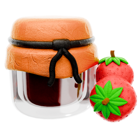 Cesta de fresas  3D Icon