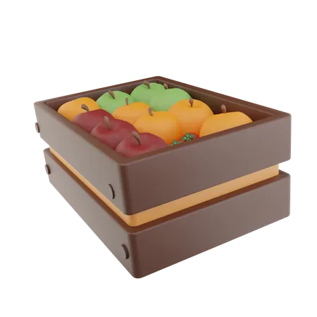 Canasta de frutas  3D Icon