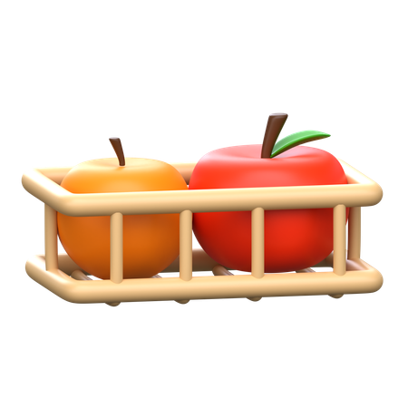 Canasta de frutas  3D Icon