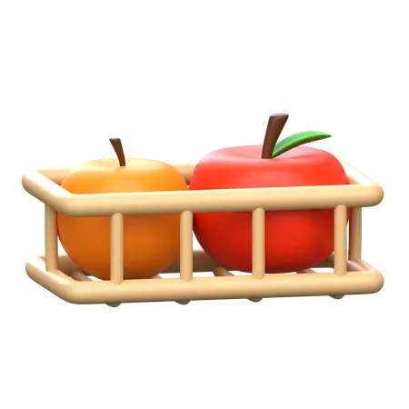 Canasta de frutas  3D Icon