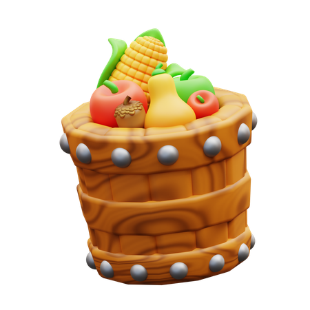 Cesto de frutas  3D Icon