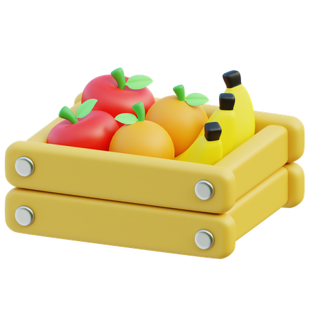 Frutas na cesta  3D Icon