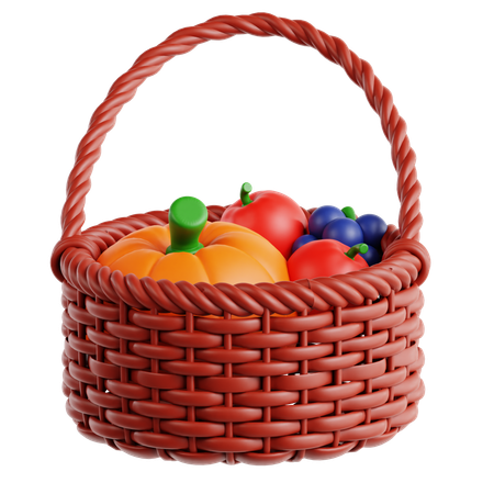 Canasta de frutas  3D Icon