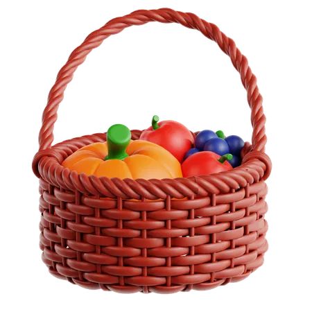 Canasta de frutas  3D Icon