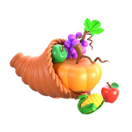 Cesta de frutas  3D Icon