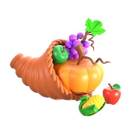 Cesta de frutas  3D Icon