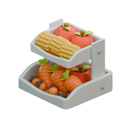 Cesta de frutas  3D Icon