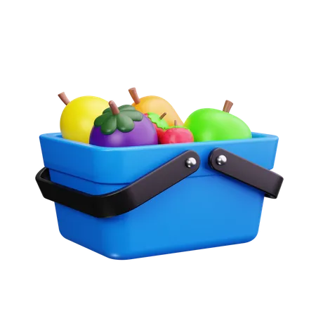 Canasta de frutas  3D Icon