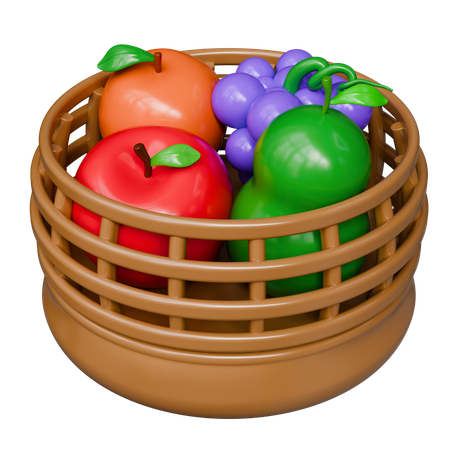 Canasta de frutas  3D Icon