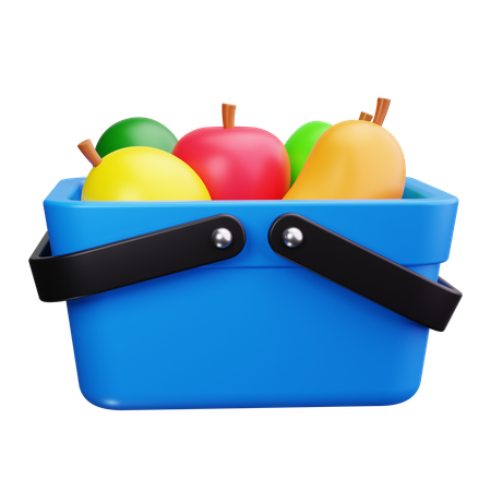 Canasta de frutas  3D Icon