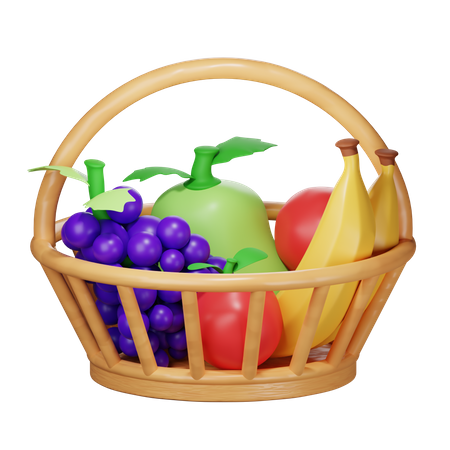 Cesta de frutas  3D Icon